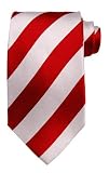 Red and White Thick Stripe Tie