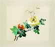 Flowers in Bloom - Chinese Woven Wheat Stalk Picture, Hand Crafted