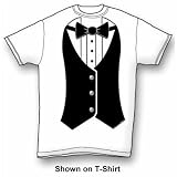 Vest & Bowtie on White Tuxedo - Tuxedos Premium T-Shirt