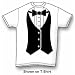 Vest & Bowtie on White Tuxedo - Tuxedos Premium T-Shirt