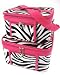 Train Case Cosmetic Toiletry 2 Piece Luggage Set Hot Pink Trim Black & White Zebra Print