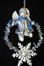 Vintage-style Holiday Ornament in Frosty Wintery Colors. Snowman Angel and Snowflake