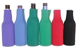 Zip-Up 12 oz. Beer Bottle Koozies, Coolies - Set of 6 - You must email color choices to: theumbrellapeople@hotmail.com Great for picnics, parties, boating, weddings, rec rooms, bars.