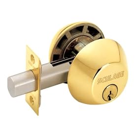 Schlage B362NV505 Double-Cylinder Deadbolt, Bright Brass by Schlage