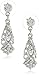 1928 Jewelry Silver Tone Crystal Filigree Drop Earrings