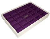 new jewellery box stacker tray 25 chamber medium sized in cream with new purple lining