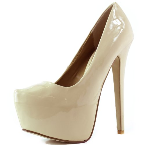 Women's Extreme High Fashion Pointed Toe Hidden Platform Sexy Stiletto High Heel Pump Shoes