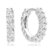 14k White Gold Elegant 1/2ct Diamond Huggie Earrings
