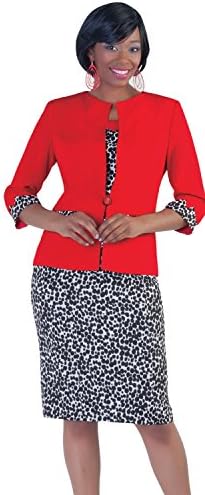 Tally Taylor church suit 9343W-RED/BLACK (PLUS SIZE)