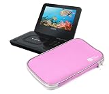 Stylish Lightweight Pink Portable DVD Player Case For Coby TF3DVD7019, TFDVD7009 & TFDVD7011