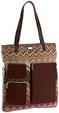Saltbox Women's Zigzag Multi Pocket Canvas Tote Bag