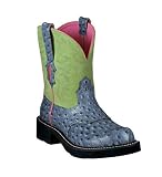 Ariat Women's FatBaby Saddle Brights Sky Bright Ostrich Print & Lime Green