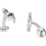 Sterling Silver/Rhodium Plated Horse Cufflinks