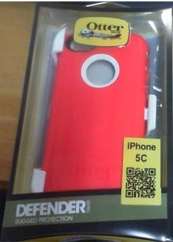 OtterBox Defender Series Case with Holster Clip for iPhone 5c ONLY - Retail Packaging - Candy Red / White
