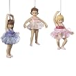 Child Ballerina Ornament (3 asstd). Resin.