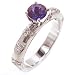 Jewelry : Sapphire and Diamond Right Hand Ring, Hand Engraved and Fine Milgrain edge, 18k White Gold, Ring Size 6.5, TW 1.35 Carat