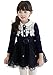 Little Girl's Lace Flower Princess Winter Dresses with Waistband