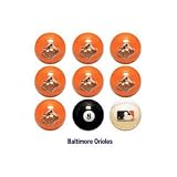 Baltimore Orioles MLB Licensed Billiards Ball Set of 9 (7 Team, 1 Cue,1 Eight Ball)