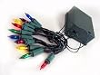 Set of 10 Battery Operated Multi-Color Mini Christmas Lights - Green Wire