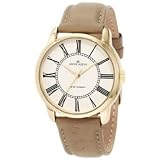 AK Anne Klein Women's 10/9776IVTP Gold-Tone Taupe Leather Strap Easy-To-Read Watch