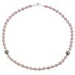 Handmade Faceted Pink Glass & Silver Necklace