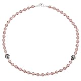 EXP Handmade Faceted Pink Glass & Silver Necklace