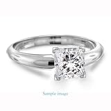 Four Prong Pre-Set Princess Diamond Solitaire Ring In 18K White Gold ( Color H , Clarity SI2 ) (1.00 ct. t.w.) Four Prong Pre-Set Princess Diamond Solitaire Ring In 18K White Gold ( Color H , Clarity SI2 ) (1.00 ct. t.w.)