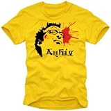 Coole Fun T-Shirts Kopfschuss SHOT IN THE HEAD t-shirt  fightclub, gelb, Gr&ouml;sse: S