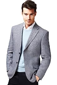 Collezione Pure Linen 2 Button Prince of Wales Checked Jacket