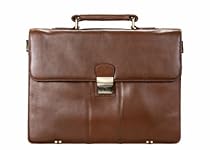 Visconti 01775 Classic Extra Large Tucsan Front Lock- Business Case (Brown)
