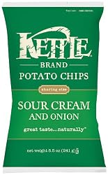 Kettle Chips, Sour Cream and Onion, 8.5-Ounce Bags (Pack of 12)