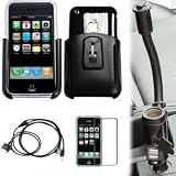 UltimateAddons Dual Cigarette Lighter Socket Mount for Apple iPhone 3G / 3Gs + Free Aux Input Audio Cable + 8 x Screen Protectors