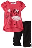 Young Hearts Toddler Girls 2 Piece Lovely Capri Pant Set
