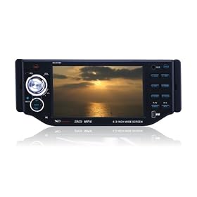 XO Vision XO1947BT 4.3-Inch Touch Wide Screen Motorized Single Din DVD Bluetooth Receiver with USB/SD and AUX Inputs