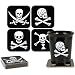 Four (4) Pirate Skull and Crossbones Coaster Set