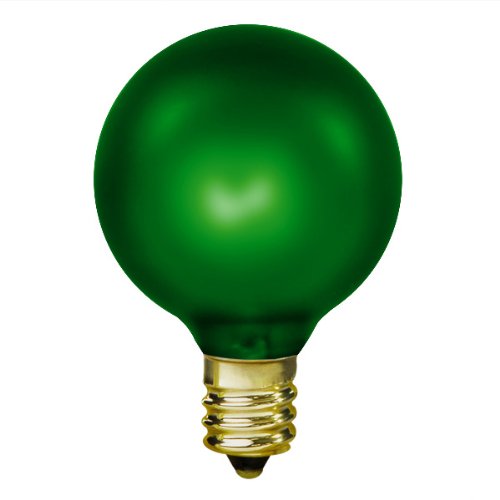 41OWCC6KRML 15 Watt   Emerald Luminescent Green   G16.5   Candelabra Base   130 Volt   1500 Life Hours   Amusement Light Bulb   Antique Light Bulb Co. L1895