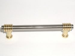 Top Knobs-Somerset Collection M374 Split Finish Pull in Brushed Satin Nickel and Polished Brass