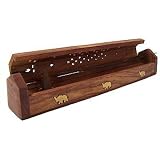 K�stchen, aufklappbar aus Holz ca. 25cm - f�r R�ucherst�bchen und Kegelvon "THE SPIRIT OASE"