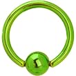 14 Gauge Green Anodized Titanium Ball Captive Ring