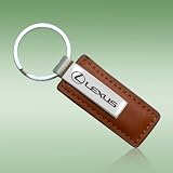 Lexus Logo Brown Leather Key Chain
