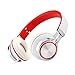 Intone Ms200 Stereo Headsets Strong Low Bass Headphones Earbuds for Smartphones Mp3/4 Laptop Computers Tablet Macbook Folding Gaming Earphones (White/red)