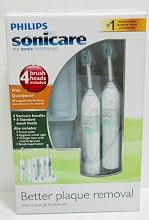 Philips Sonicare Essence E5750 Rechargeable Sonic Toothbrush System with 2 Handles, 4 Brush Heads, 2 Travel Cases ..