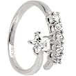 Sterling Silver 925 Cubic Zirconia JEWELED STAR Adjustable Toe Ring