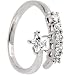 Sterling Silver 925 Cubic Zirconia JEWELED STAR Toe Ring
