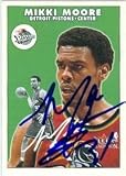 Mikki Moore Autographed/Hand Signed Basketball Card (Detroit Pistons)