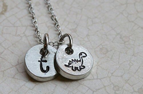 Dinosaur Initial Tiny Coin Necklace Copyright © 2015 by Shelly Champlin. All rights reserved.