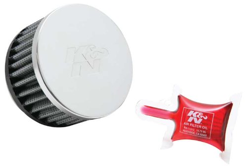 K&N Universal Clamp-On Air Intake Filter: High Performance, Premium, Washable, Replacement Air Filter: Flange Diameter: 2.25 In, Filter Height: 2 In, Flange Length: 0.625 In, Shape: Round, RC-1900