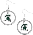 NCAA Michigan State Spartans Floating Logo Hoop Earrings