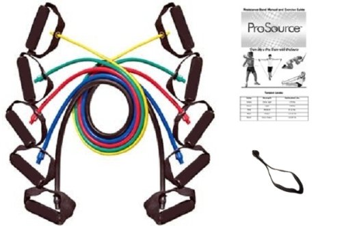 ProSource 48-Inch Premium Latex Resistance Exercise Band Set (Set of Five) ProSource 48-Inch Premium Latex Resistance Exercise Band Set (Set of Five)