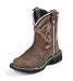 Unisex Kid's JUSTIN BOOTS Aged Bark With Diamond Cut Pull Strap Cowboy Boots